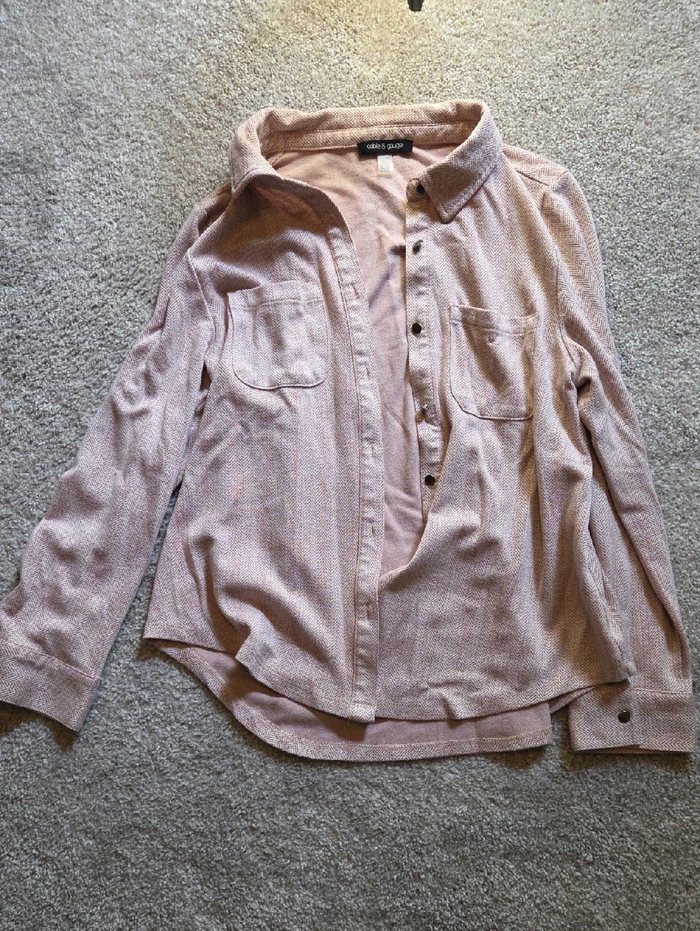 cable & gauge Dusty Pink Shacket Size LARGE